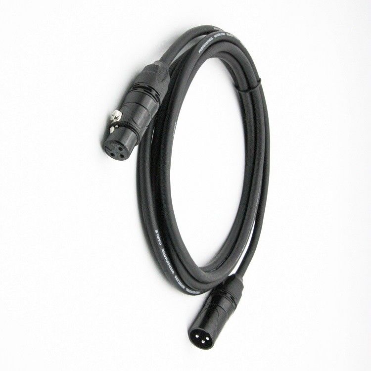 3 pin DMX kabel męski do kobiecego Kabel oświetleniowy Czarny Kabel oświetleniowy