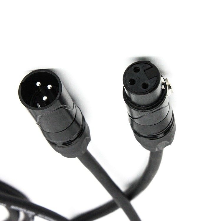 3 pin DMX kabel męski do kobiecego Kabel oświetleniowy Czarny Kabel oświetleniowy