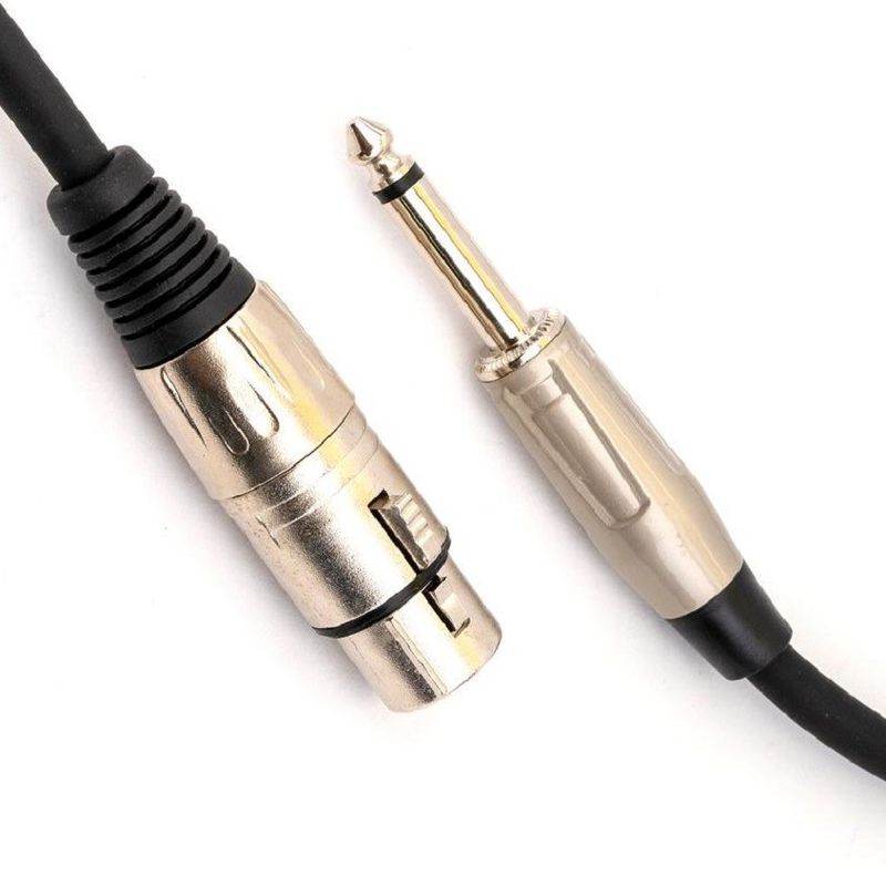 1/4 cali Mężczyzna do XLR Kobieta Mikrofon Wątek Czarny XLR Kabel 10 stóp Mikrofon Kabel