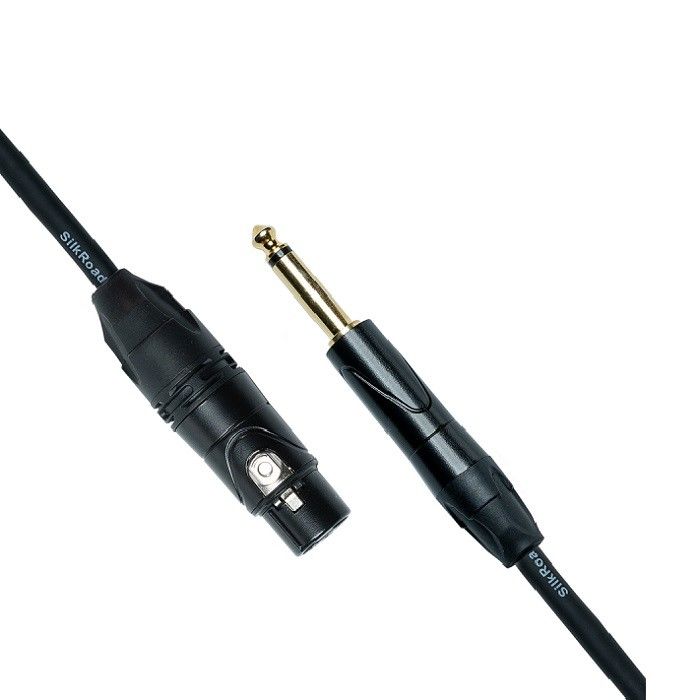 0.25-calowy przewód mikrofonowy XLR Czarny przewód mikrofonowy Mężczyzna do XLR Kobieta Adapter mikrofonowy do mikserów