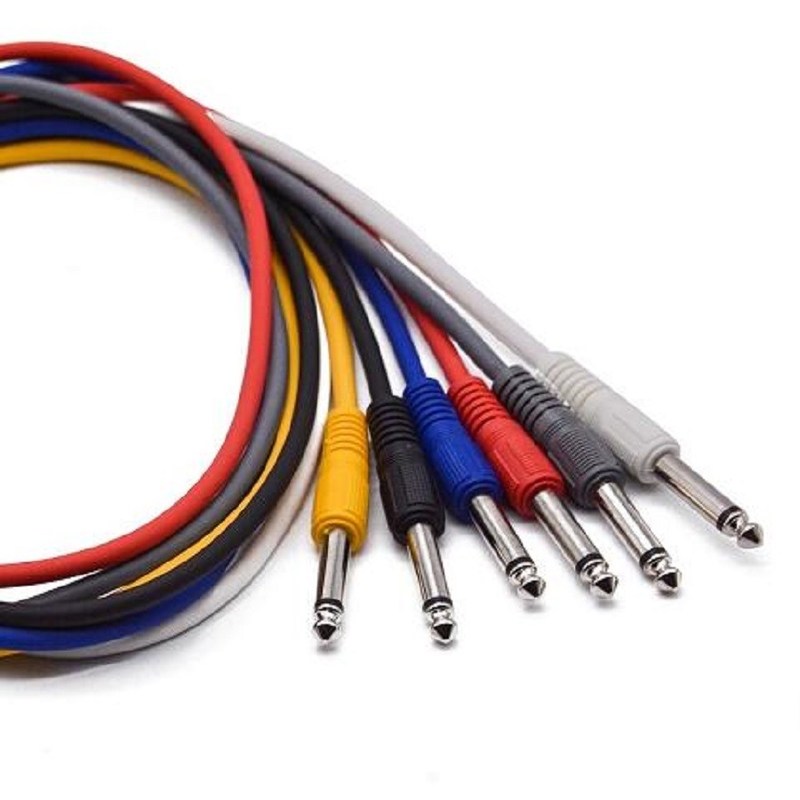 Kolorowe, długopłytkowe kable gitarowe, z prosta do prosta, z efektem kable