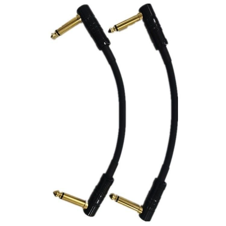 Małe kable do patchów gitarowych 2 sztuk pakiet 6,35 mm kątowy wtykacz