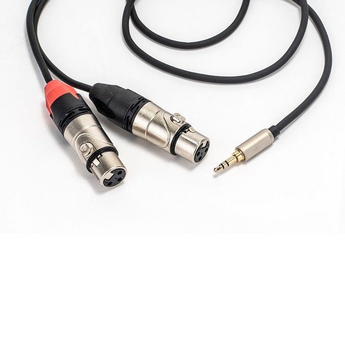 Kobieta Y Splitter Adapter Kabel 3,5 mm Stereo Do Dual XLR Audio Kabel Do Głośnika