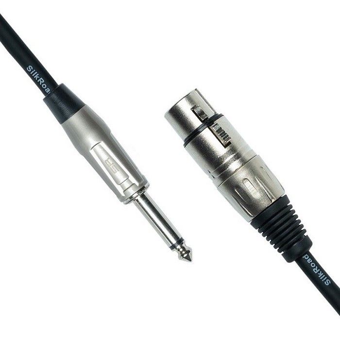 XLR Kobieta do 1/4 cala 6,35 mm TS Mikrofonowy kabel Mikrofonowy przewód Czarny kabel XLR 10 stóp
